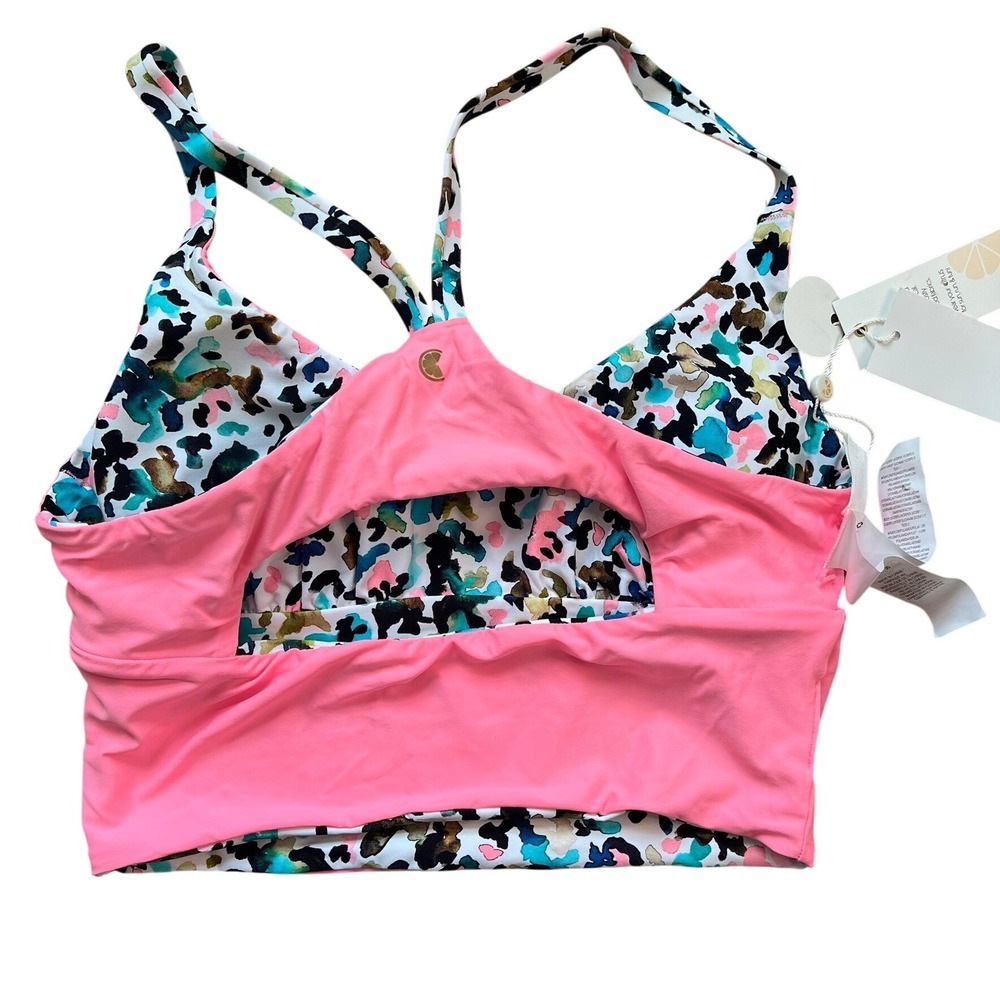 Citrus Bikini Top Reversible Womens Small Multicolor Animal Print CT2BL82 NWT - Picture 4 of 11